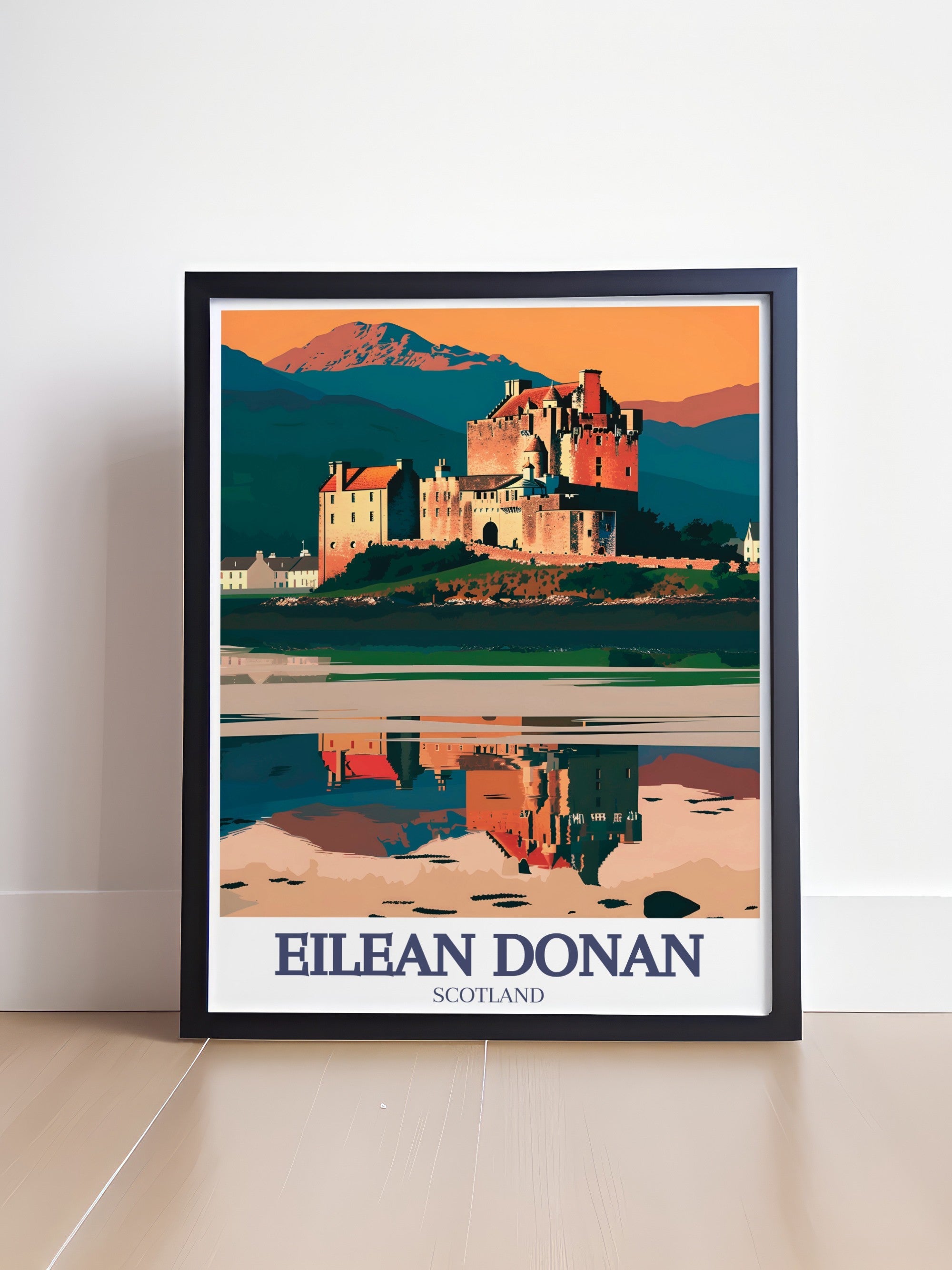 Eilean Donan Stylish Modern Art Eilean Donan Castle And Dornie Village Ideal Home Decor Scotland Stunning Living Room Decor