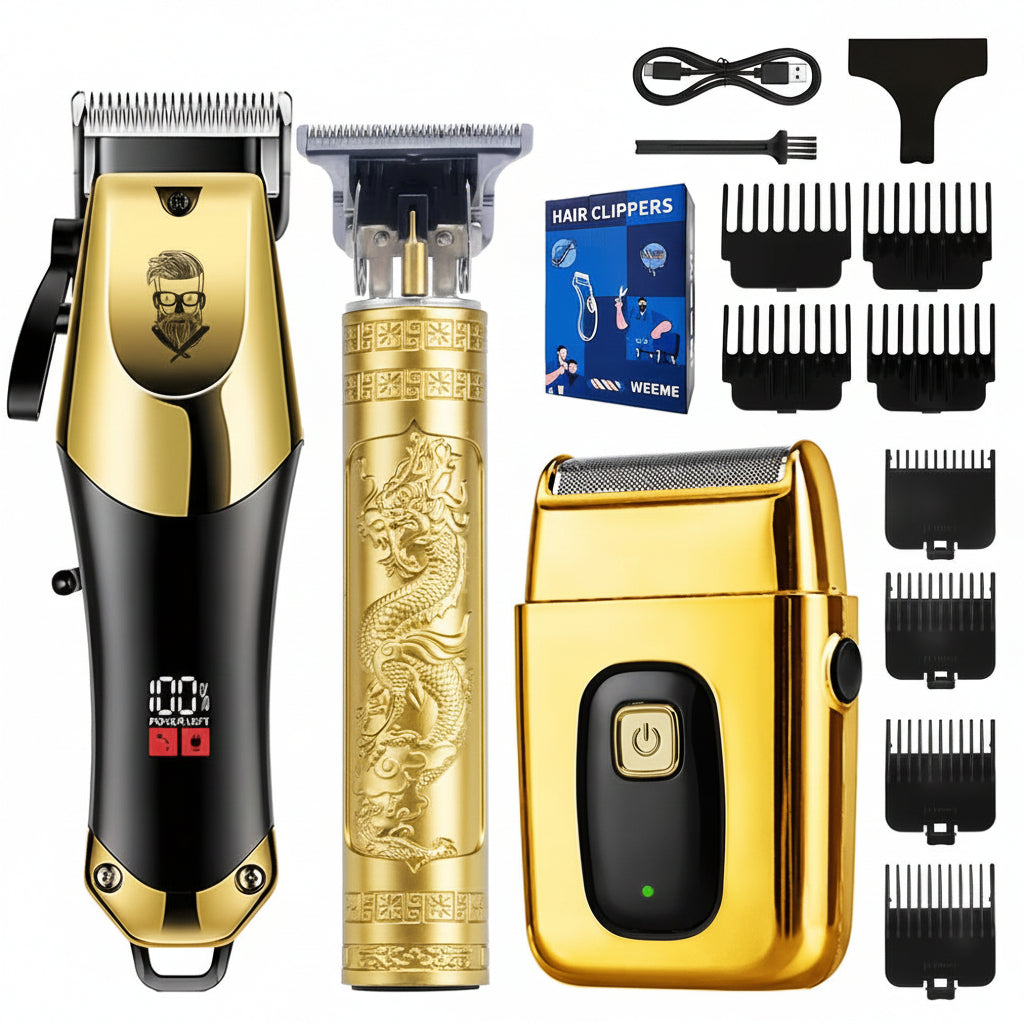 3pcs Men's Electric Hair Clippers Kit