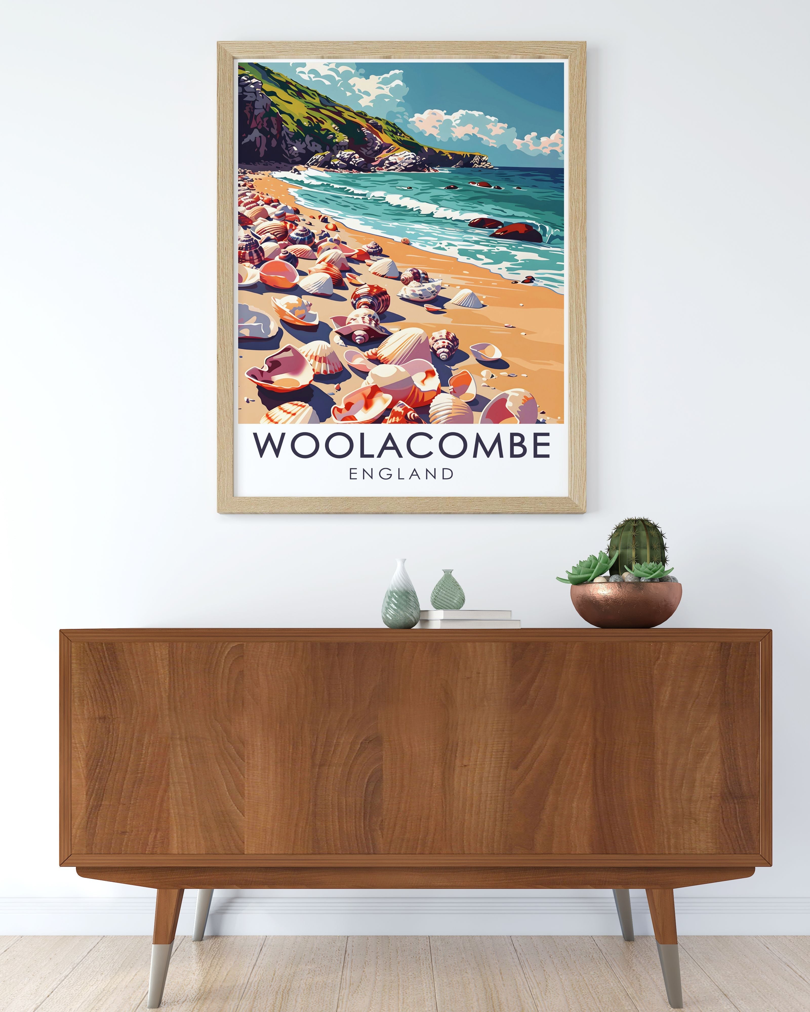 Woolacombe Travel Prints - Barricane Beach Ideal Home Decor - England Living Room Decor