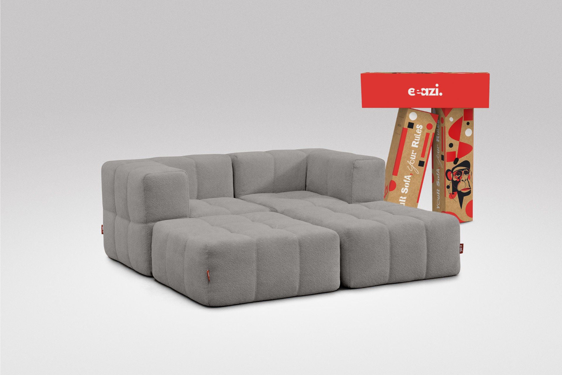 4 Teiliges Modulares Sofa – Grau