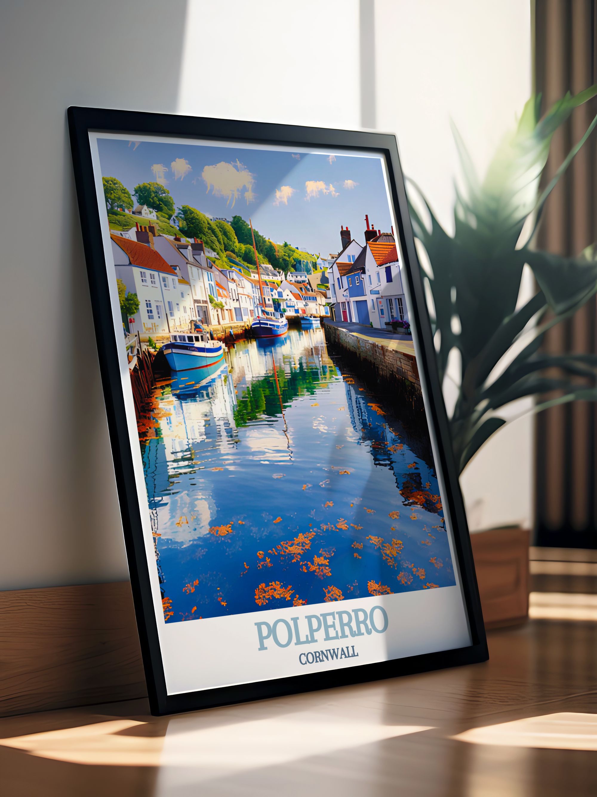 Polperro Cornwall  Art - Polperro Harbour Ideal Home Decor - Cornwall Living Room Decor