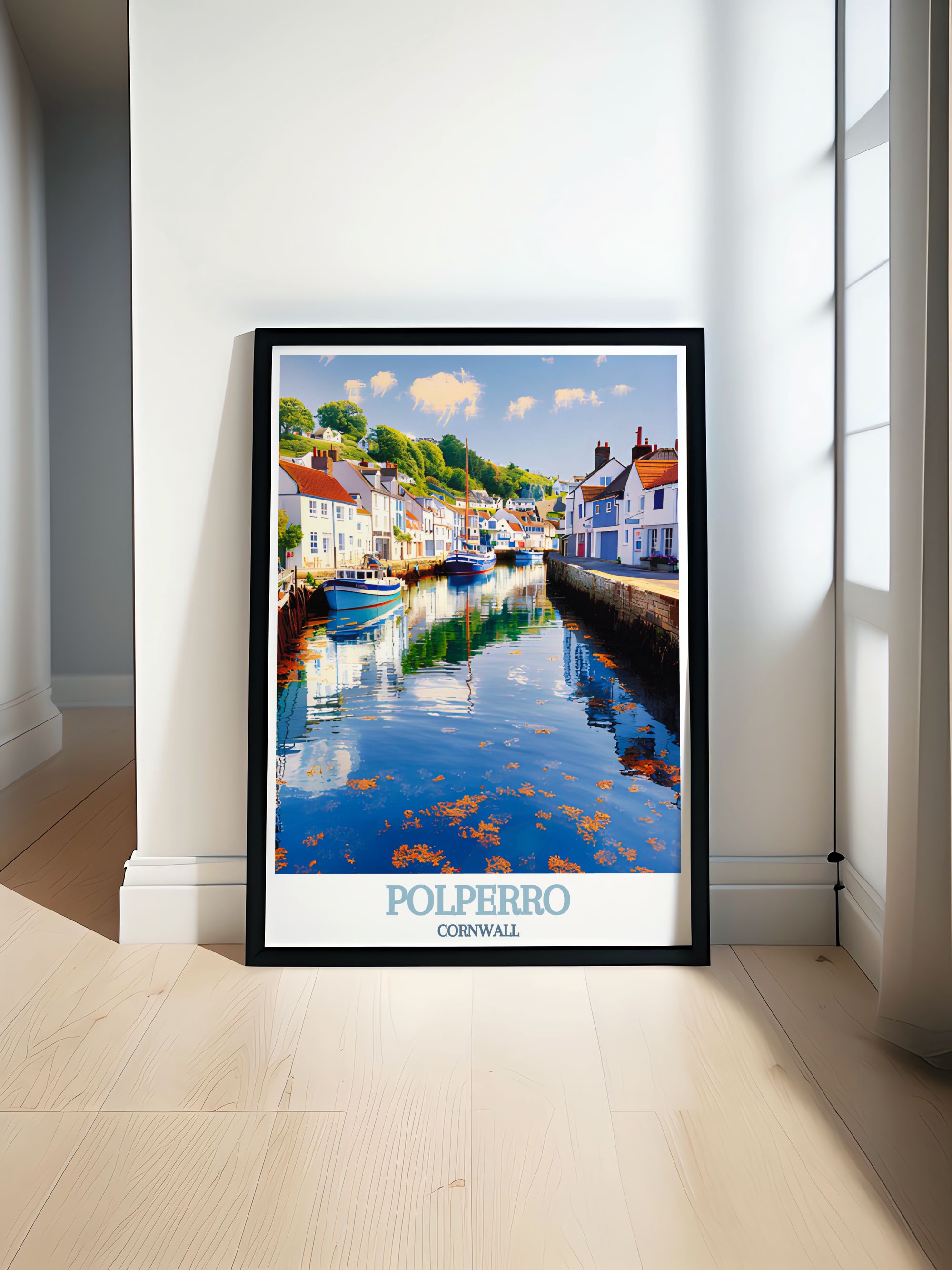 Polperro Cornwall  Art - Polperro Harbour Ideal Home Decor - Cornwall Living Room Decor