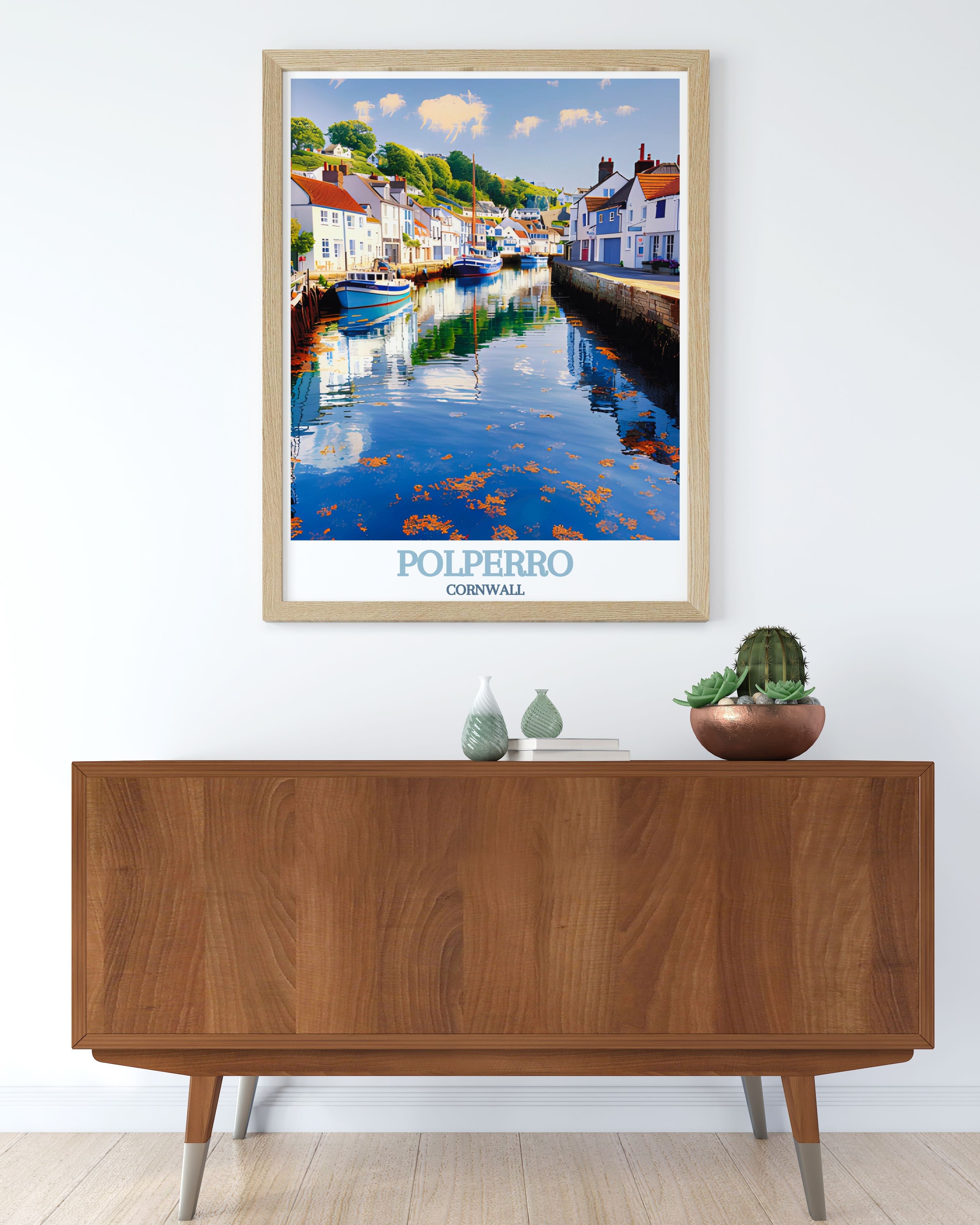 Polperro Cornwall  Art - Polperro Harbour Ideal Home Decor - Cornwall Living Room Decor