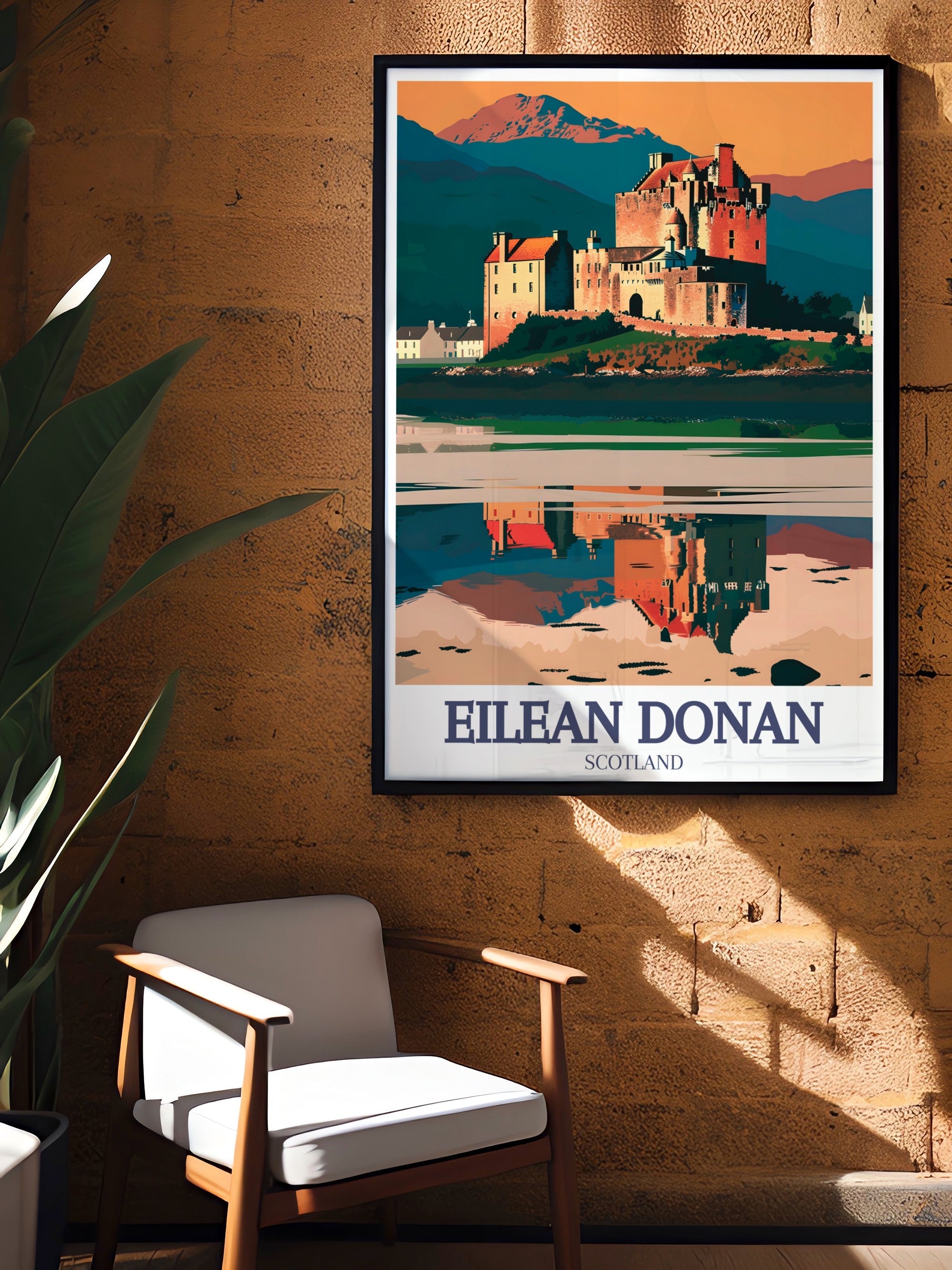 Eilean Donan Stylish Modern Art Eilean Donan Castle And Dornie Village Ideal Home Decor Scotland Stunning Living Room Decor