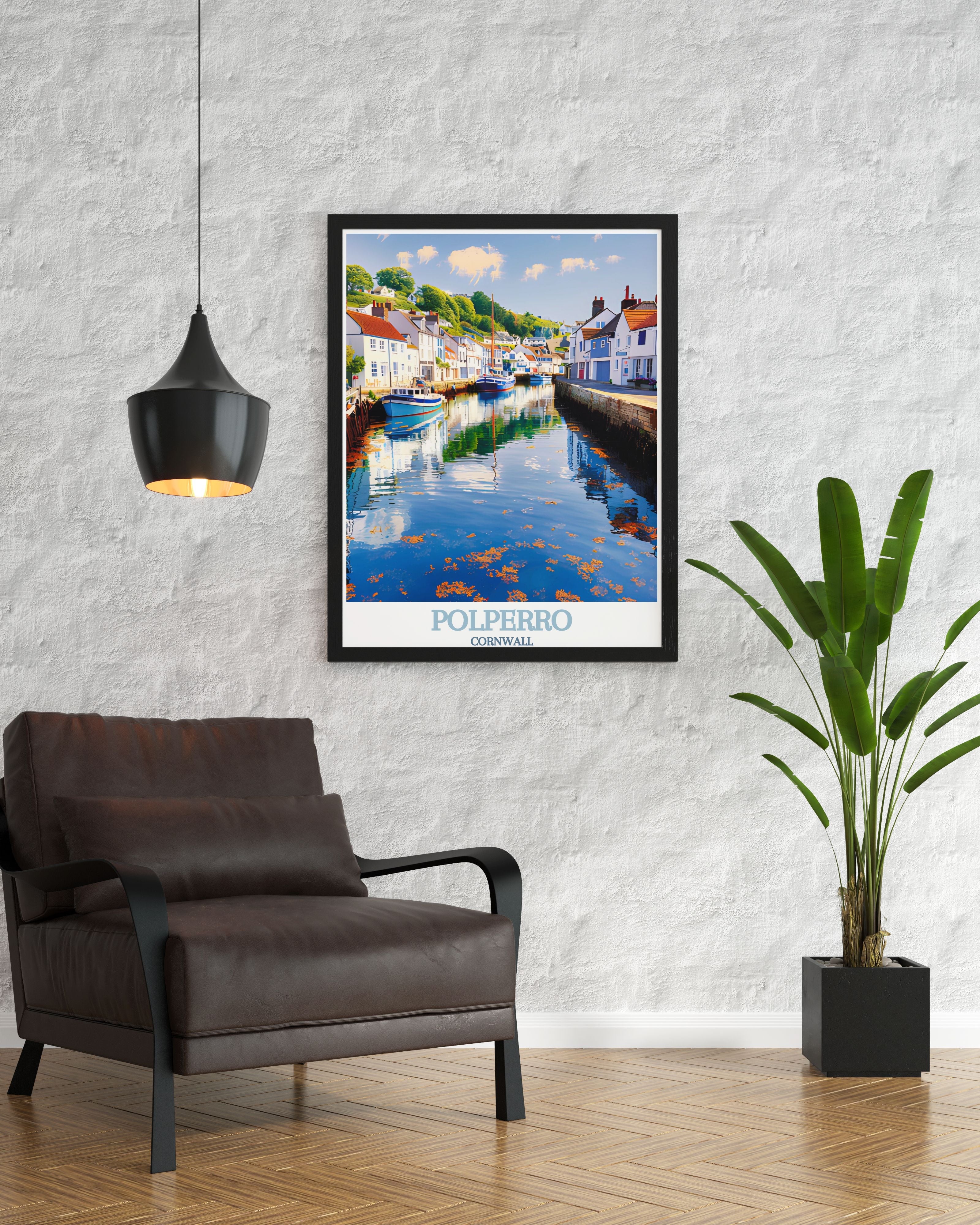 Polperro Cornwall  Art - Polperro Harbour Ideal Home Decor - Cornwall Living Room Decor