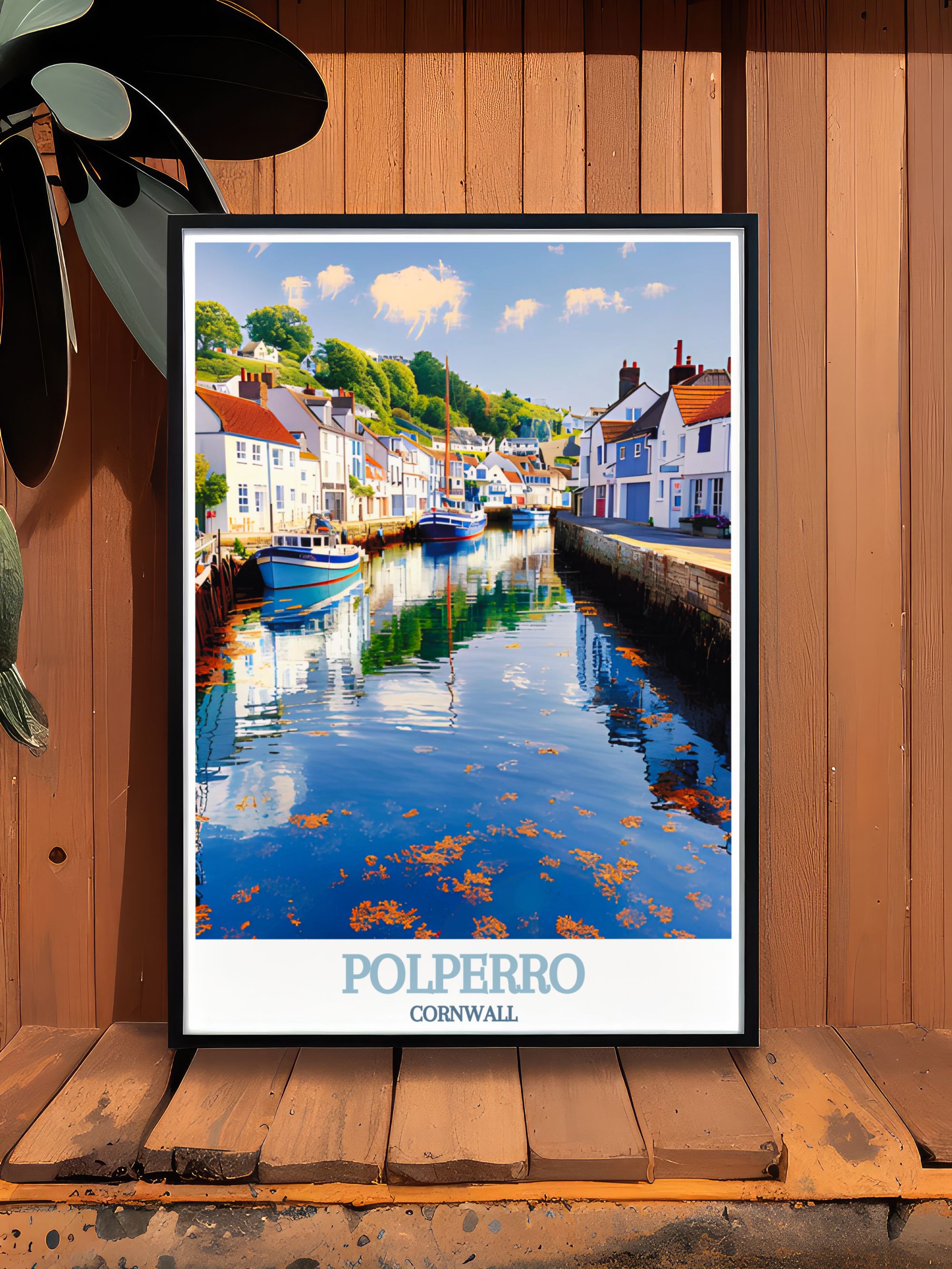 Polperro Cornwall  Art - Polperro Harbour Ideal Home Decor - Cornwall Living Room Decor