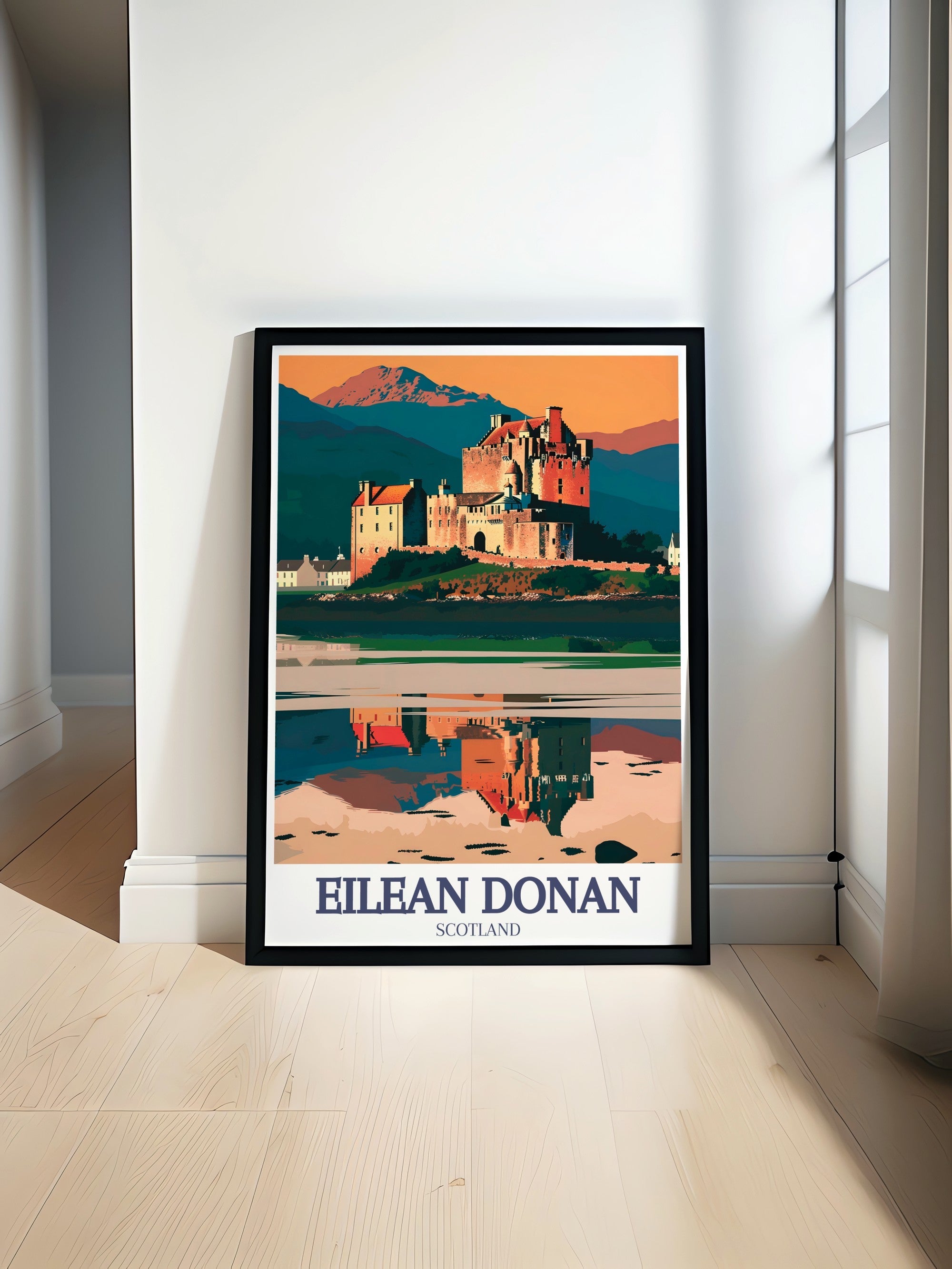 Eilean Donan Stylish Modern Art Eilean Donan Castle And Dornie Village Ideal Home Decor Scotland Stunning Living Room Decor