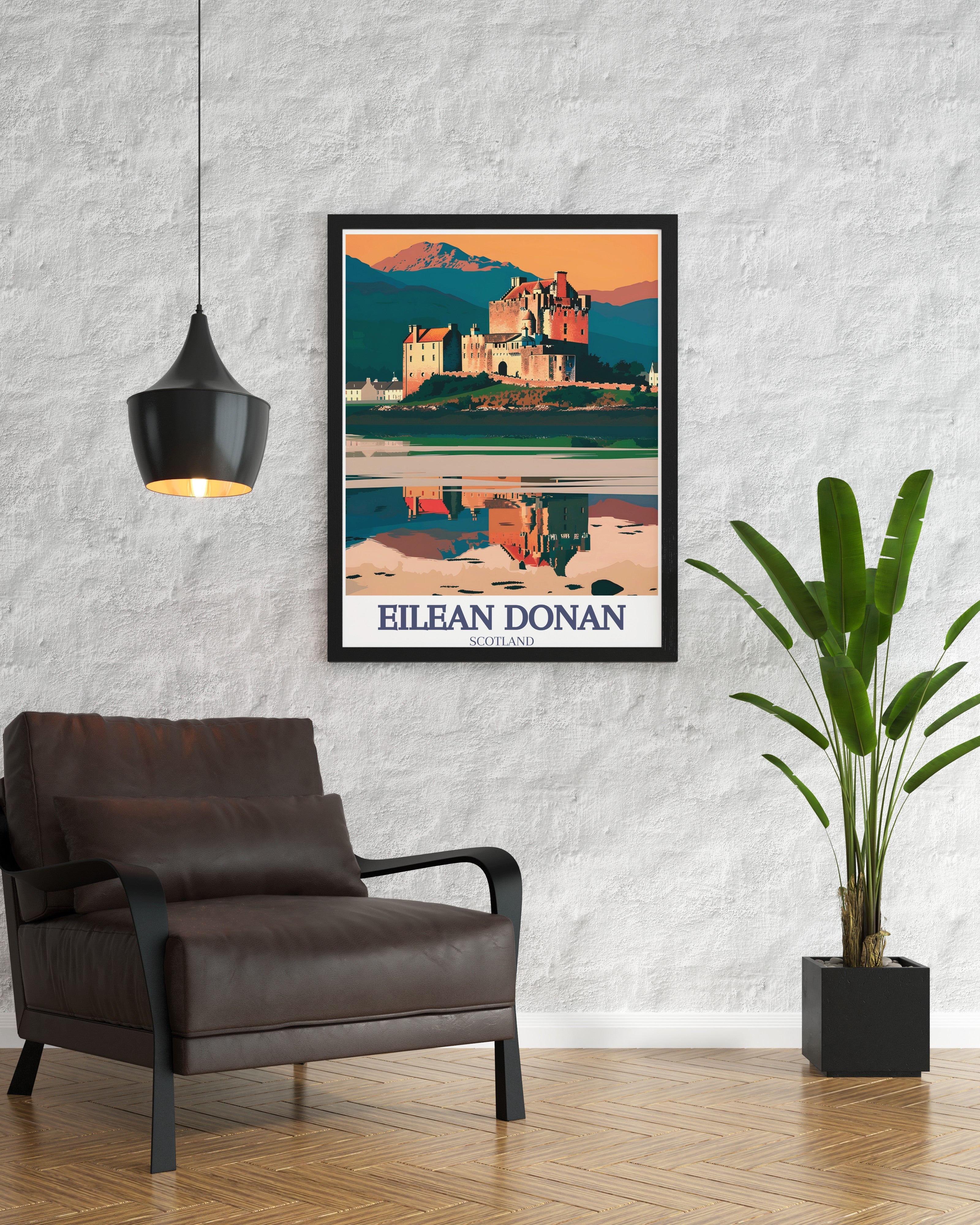 Eilean Donan Stylish Modern Art Eilean Donan Castle And Dornie Village Ideal Home Decor Scotland Stunning Living Room Decor